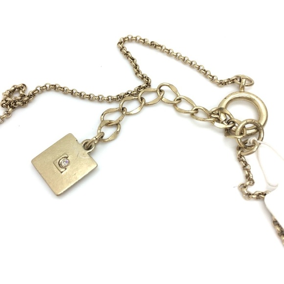 VINTAGE 90S LIZ CLAIBORNE FLOWER CLUSTER NECKLACE WHITE GOLD TONE LONG CHAIN - Picture 11 of 13